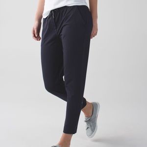 Black w/ White Stripes Slim Crop Pants